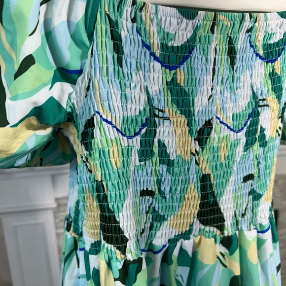 Vibrant Green and Blue Maxi Dress - Picture 9 of 11